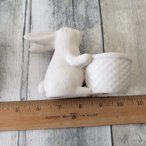 NWT - Set of 2 Rabbit Bunny Egg Holder - Flat White - Food Safe - Picture 3 of 5